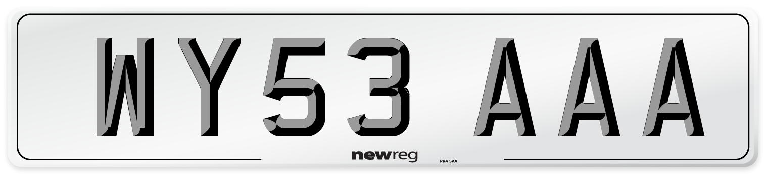 WY53 AAA Number Plate from New Reg